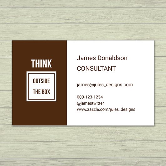 Professionele moderne consultant kastanje bruin visitekaartje