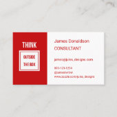 Professionele moderne consultant rood visitekaartje (Voorkant)