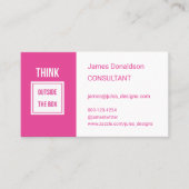 Professionele moderne consultant roze visitekaartje (Voorkant)