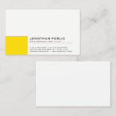 Professionele Moderne Creatieve Gele Witte Vlakte Visitekaartje (Voorkant / Achterkant)