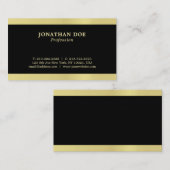 Professionele, moderne Creative Black en Gold Luxu Visitekaartje (Voorkant / Achterkant)