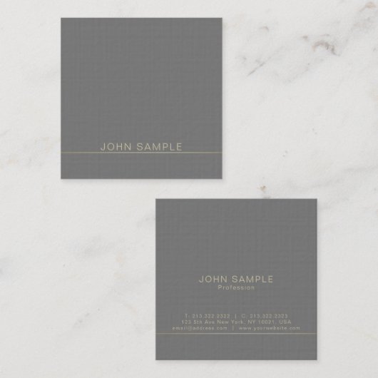 Professionele moderne Creative Premium Linen Luxur Vierkante Visitekaartje (Voorkant / Achterkant)