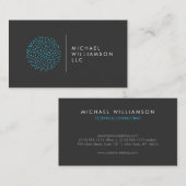 Professionele Moderne Deeltjes Stippen Blauwe Logo Visitekaartje (Voorkant / Achterkant)