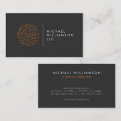 Professionele Moderne Deeltjes Stippen Oranje Logo Visitekaartje (Voorkant / Achterkant)