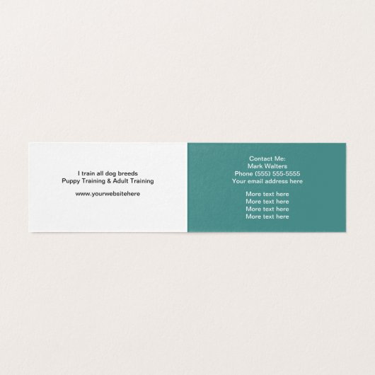 Professionele moderne Dog-training Visitekaartje (Binnenkant ongevouwen)