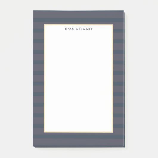 Professionele Moderne Donkerblauwe en Pruim Gestre Post-it® Notes (Voorkant)