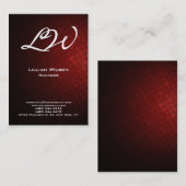 Professionele moderne, donkere rode Tegels monogra Visitekaartje (Voorkant / Achterkant)