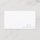 Professionele Moderne Eenvoudige Blauwe Minimalist Visitekaartje (Voorkant)