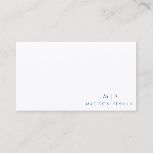 Professionele Moderne Eenvoudige Blauwe Minimalist Visitekaartje (Voorkant)