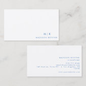 Professionele Moderne Eenvoudige Blauwe Minimalist Visitekaartje (Voorkant / Achterkant)