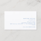 Professionele Moderne Eenvoudige Blauwe Minimalist Visitekaartje (Achterkant)