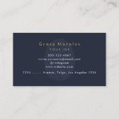 Professionele Moderne Eenvoudige Blauwe Minimalist Visitekaartje (Achterkant)