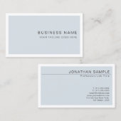 Professionele moderne, eenvoudige blauwe plaat visitekaartje (Voorkant / Achterkant)