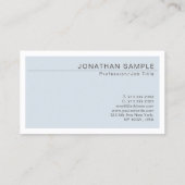 Professionele moderne, eenvoudige blauwe plaat visitekaartje (Achterkant)