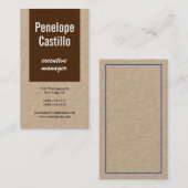 Professionele moderne, eenvoudige bruine kraft visitekaartje (Voorkant / Achterkant)