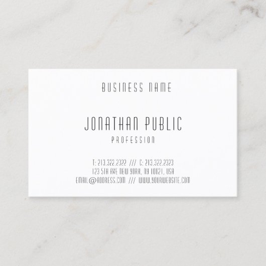 Professionele Moderne Eenvoudige Elegante Sjabloon Visitekaartje (Voorkant)