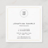 Professionele, moderne, eenvoudige Gold-Sjabloon Vierkante Visitekaartje (Achterkant)