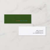 Professionele Moderne Eenvoudige Groene Minimalist Mini Visitekaartje (Voorkant / Achterkant)