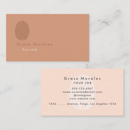 Professionele Moderne Eenvoudige Lichte Koper Mini Visitekaartje (Voorkant / Achterkant)