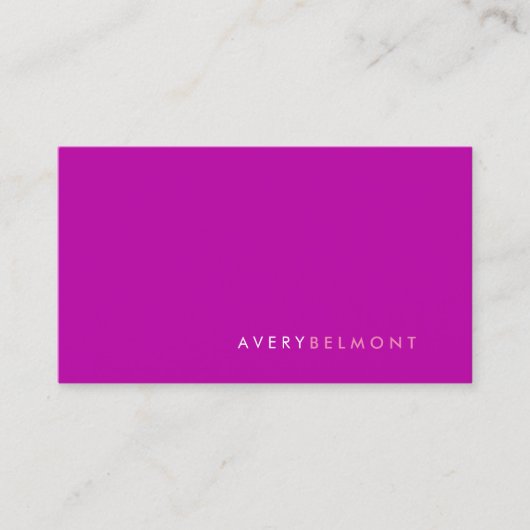 Professionele Moderne Eenvoudige Magenta Minimalis Visitekaartje (Voorkant)