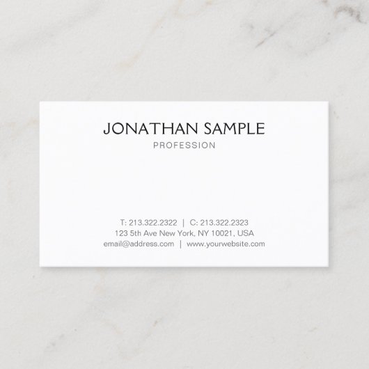 Professionele Moderne Eenvoudige Ontwerp Sjabloon  Visitekaartje (Voorkant)