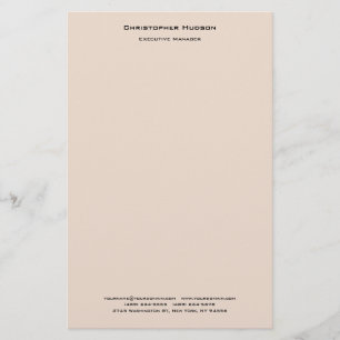 Professionele, moderne, eenvoudige platte Linen Briefpapier