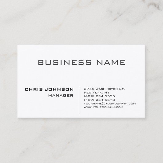 Professionele, moderne, eenvoudige Premium-zijde Visitekaartje (Voorkant)