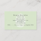 Professionele moderne eenvoudige salie minimalist visitekaartje (Achterkant)