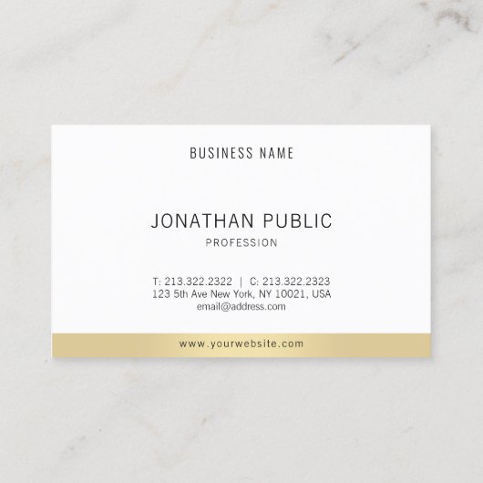 Professionele Moderne Eenvoudige Sjabloon Elegant  Visitekaartje (Achterkant)