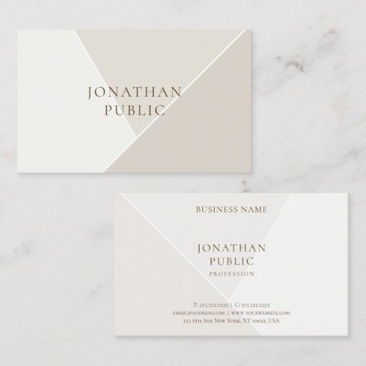 Professionele, moderne, eenvoudige Sjabloon Visitekaartje (Voorkant / Achterkant)