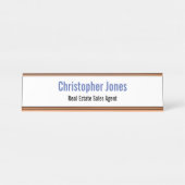 Professionele, moderne, eenvoudige zakelijke Kanto Bureau Naambordje (Voorkant)