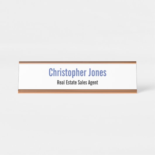 Professionele, moderne, eenvoudige zakelijke Kanto Bureau Naambordje (Voorkant)