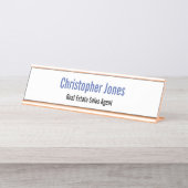 Professionele, moderne, eenvoudige zakelijke Kanto Bureau Naambordje (Voorkant)