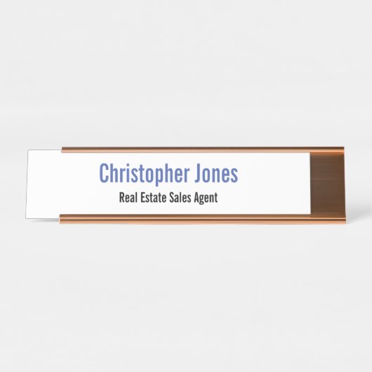 Professionele, moderne, eenvoudige zakelijke Kanto Bureau Naambordje (Voorkant)