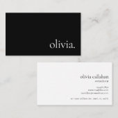 Professionele Moderne Eenvoudige Zwart Wit Minimal Visitekaartje (Voorkant / Achterkant)