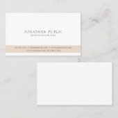Professionele moderne elegant beige witte slaperig visitekaartje (Voorkant / Achterkant)