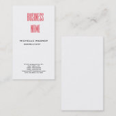 Professionele moderne Elegant Red White-minimalist Visitekaartje (Voorkant / Achterkant)