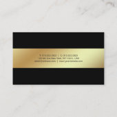 Professionele, moderne elegant zwart en goudluxe visitekaartje (Achterkant)