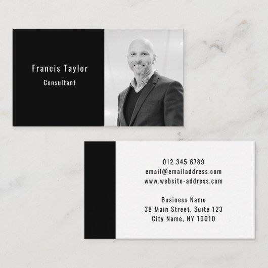 Professionele moderne elegante aangepaste foto en  visitekaartje (Voorkant / Achterkant)