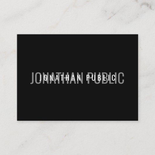 Professionele Moderne Elegante Black&White Sjabloo Visitekaartje (Voorkant)