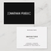 Professionele Moderne Elegante Black&White Sjabloo Visitekaartje (Voorkant / Achterkant)