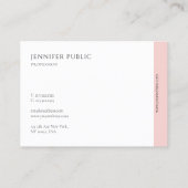 Professionele Moderne Elegante Blush Roze Minimali Visitekaartje (Achterkant)