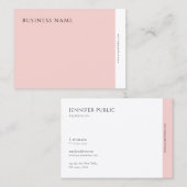 Professionele Moderne Elegante Blush Roze Minimali Visitekaartje (Voorkant / Achterkant)