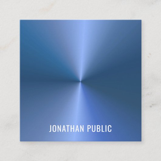 Professionele Moderne Elegante Eenvoudige Blauwe S Vierkante Visitekaartje (Voorkant)