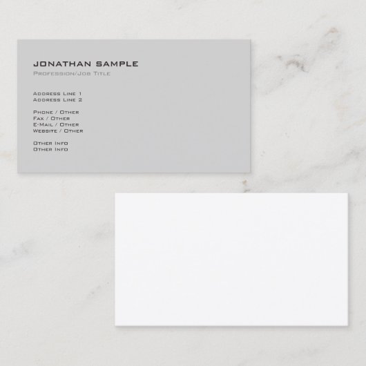 Professionele Moderne Elegante Eenvoudige Duidelij Visitekaartje (Voorkant / Achterkant)