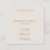 Professionele Moderne Elegante Eenvoudige Ontwerp  Vierkante Visitekaartje (Achterkant)