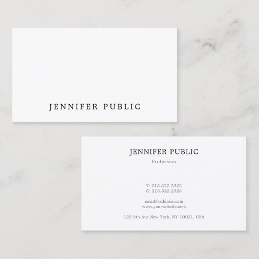 Professionele Moderne Elegante Eenvoudige Ontwerp Visitekaartje (Voorkant / Achterkant)