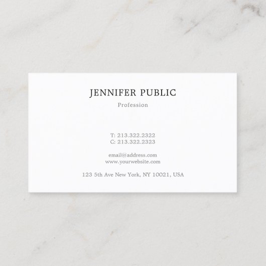 Professionele Moderne Elegante Eenvoudige Ontwerp  Visitekaartje (Achterkant)