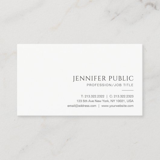Professionele Moderne Elegante Eenvoudige Sjabloon Visitekaartje (Voorkant)