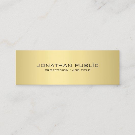 Professionele, moderne, elegante Gold look Mini Visitekaartje (Voorkant)